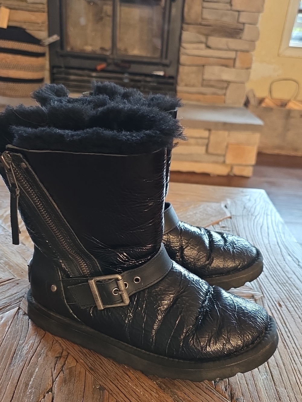UGG leather Blaise zipper & buckle Boots! 8